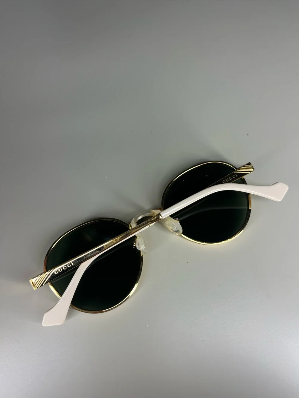 Gucci Gold Frame Dark Green Lens Sunglasses